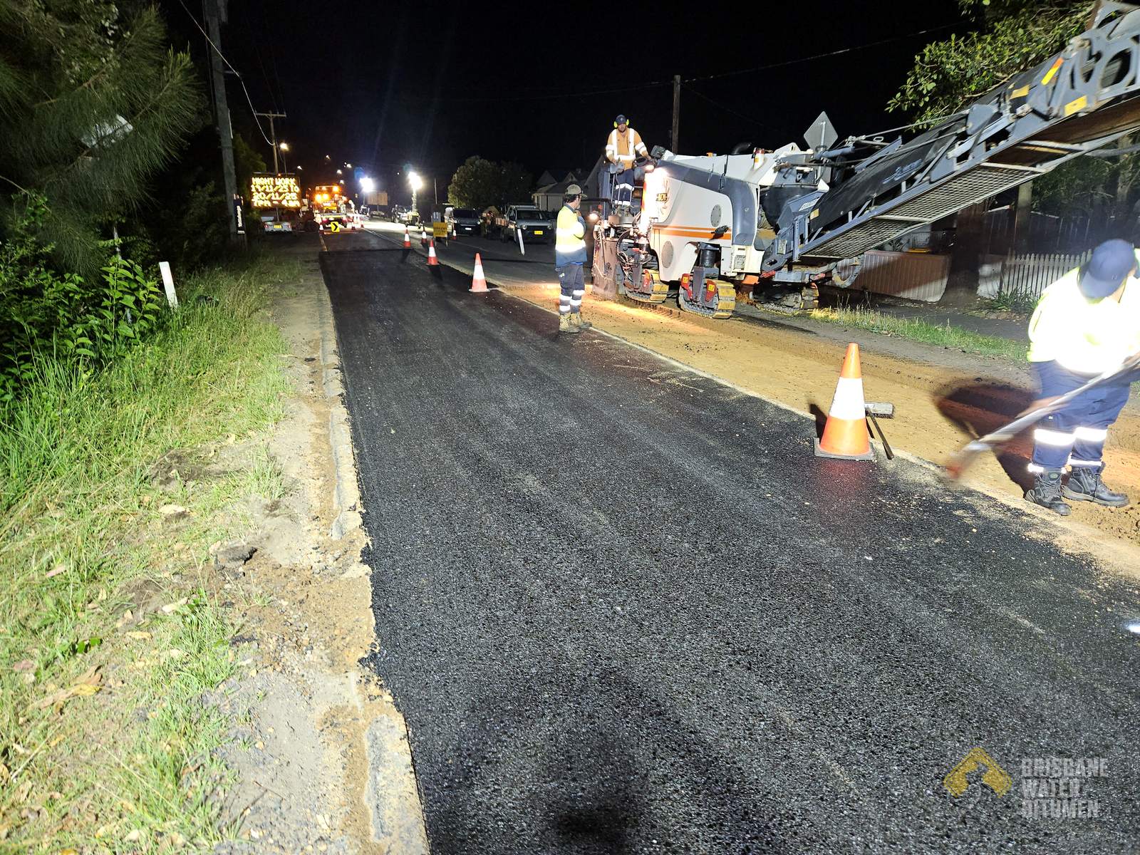 Night Road Resurfacing, Brisbane Water Bitumen project photo